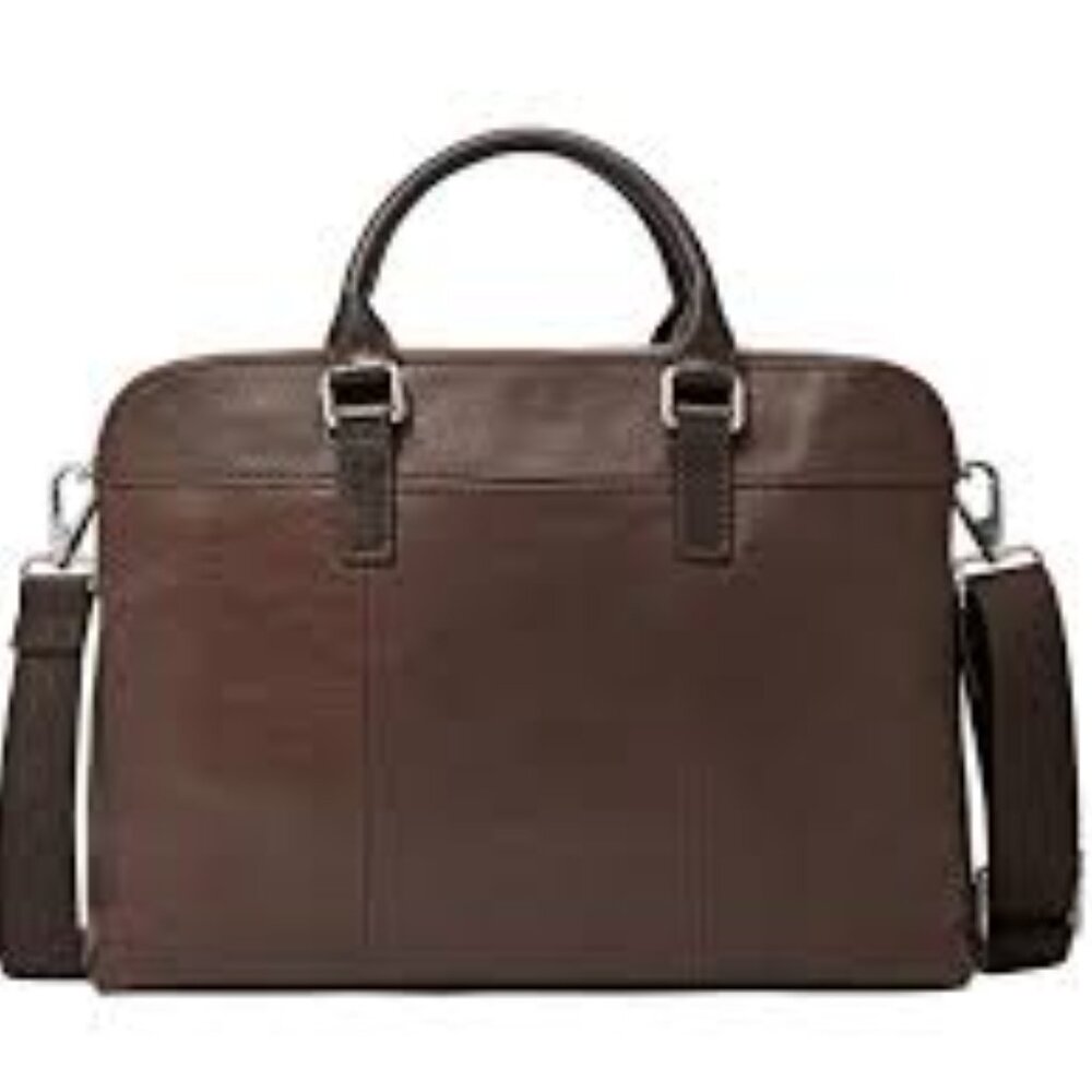 Fossil Mercer Leather Laptop Messenger Briefcase Bag